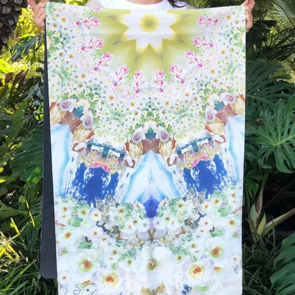 Starwater Yoga Travel Mat - PEACE / WHITE ROSE CRYSTAL